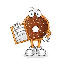 Premium Vector | Chocolate donut schedule list . cartoon character